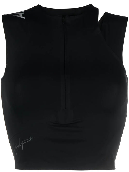 Logo-Print Cropped Tank Top