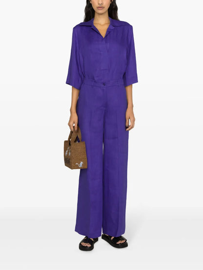 Belted Linen Blouse