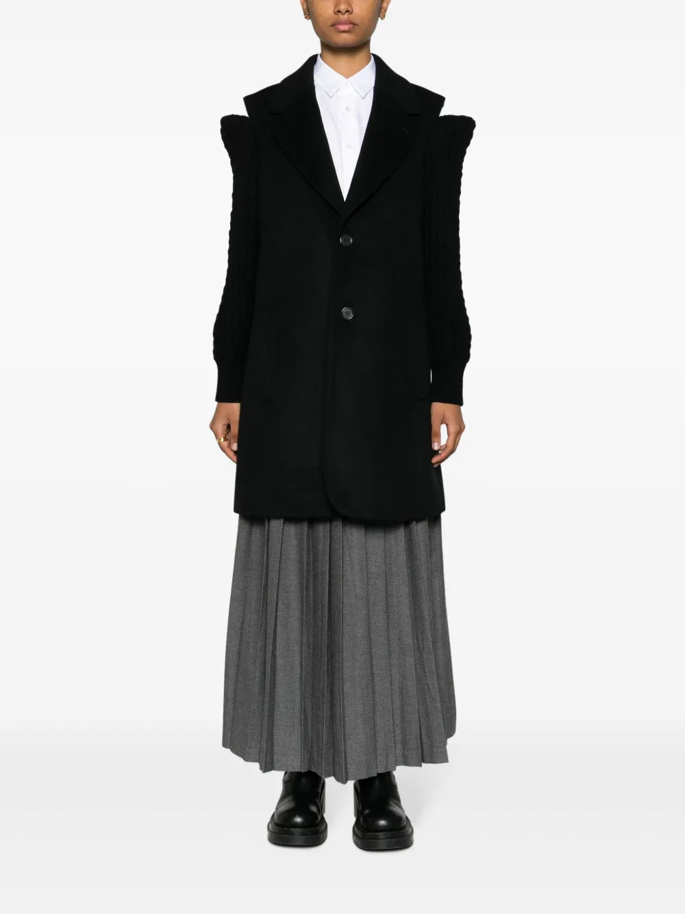 Cold-Shoulder Single-Breasted Coat