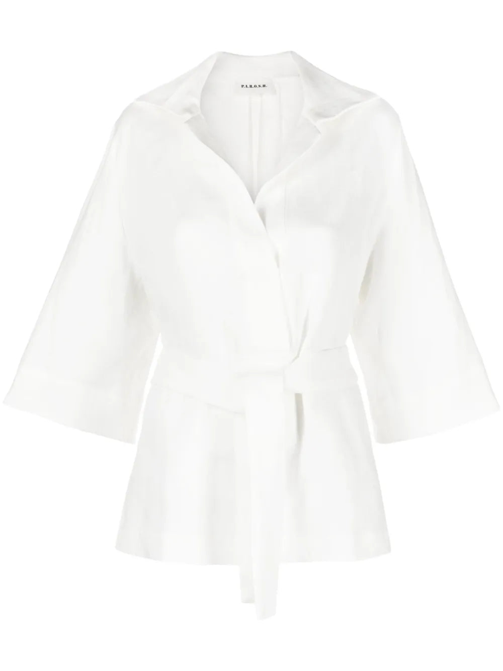Belted Linen Blouse