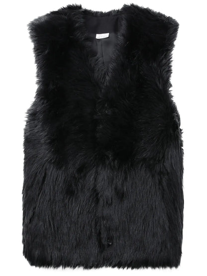 V-Neck Faux-Fur Gilet