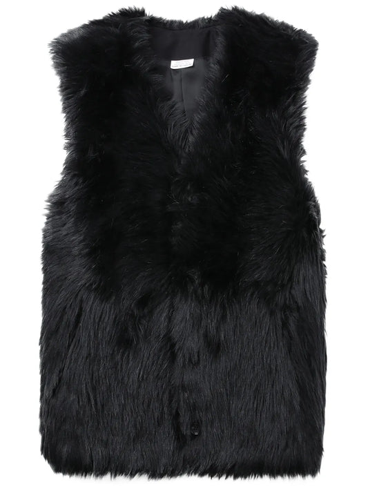 V-Neck Faux-Fur Gilet