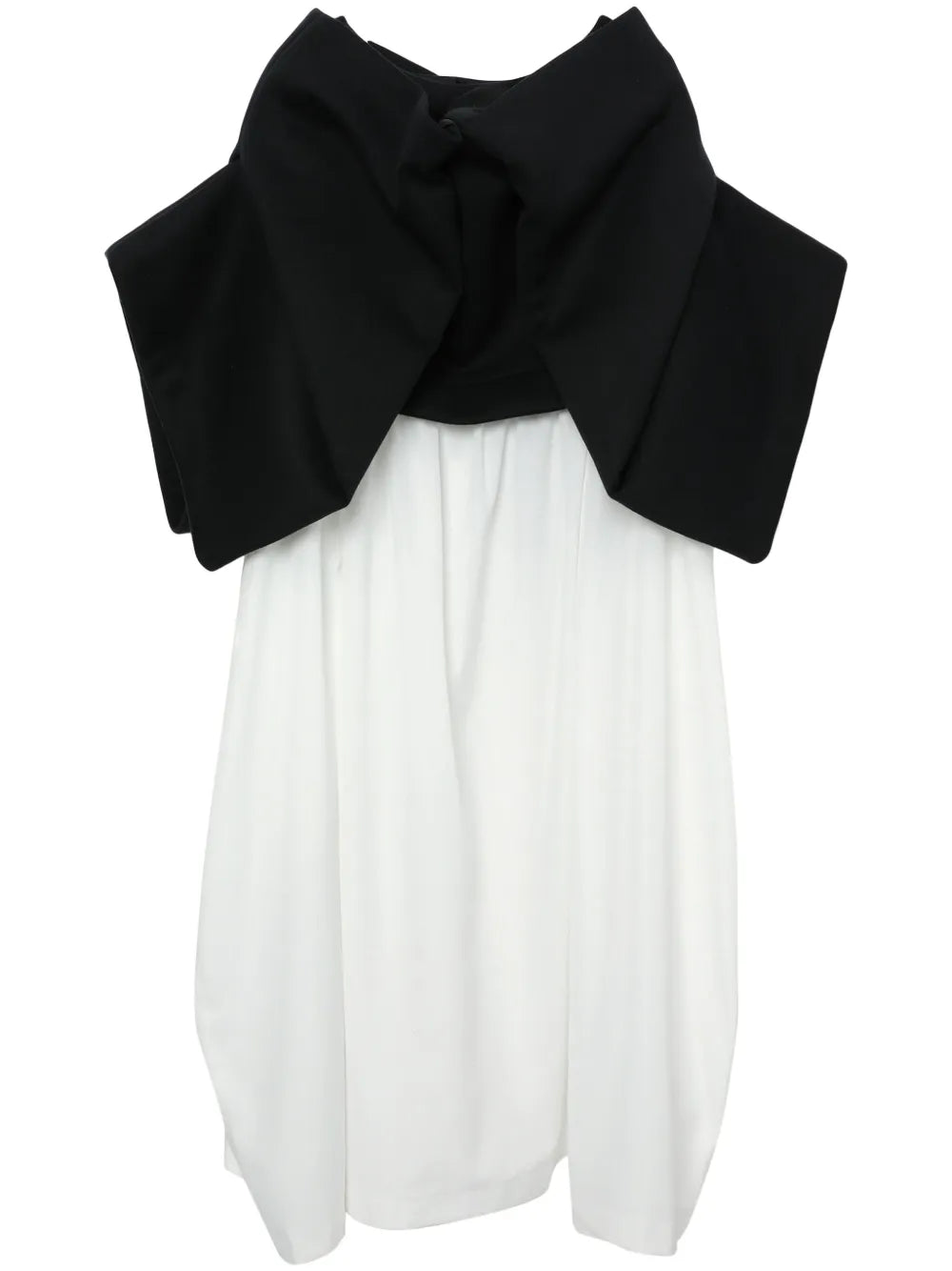 Off-Shoulder Puffball Midi Dress