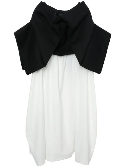 Off-Shoulder Puffball Midi Dress