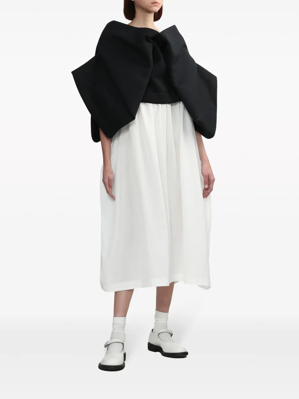 Off-Shoulder Puffball Midi Dress
