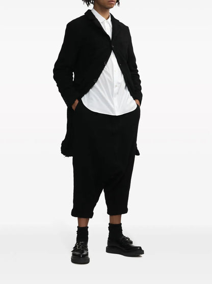 Drop-Crotch Cropped Trousers