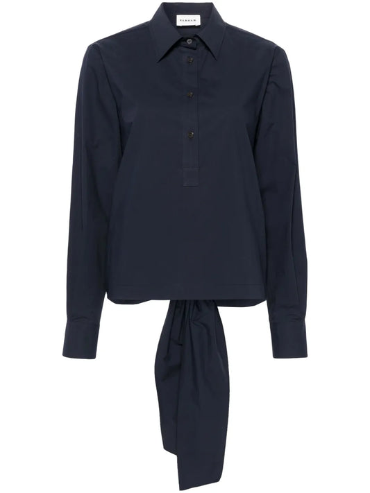 Rear-Tie Cotton Shirt