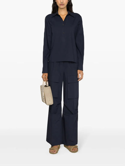 Rear-Tie Cotton Shirt