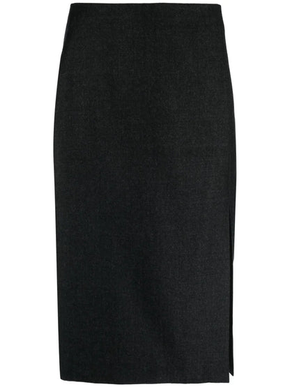 High-Waisted Virgin Wool Skirt