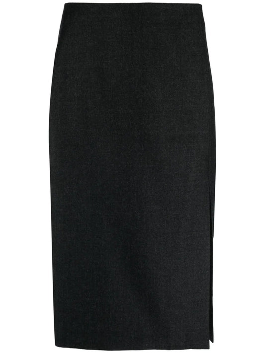 High-Waisted Virgin Wool Skirt