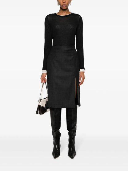 High-Waisted Virgin Wool Skirt