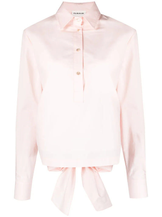 Rear-Tie Cotton Shirt