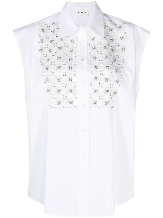 Rhinestone-Embellished Blouse