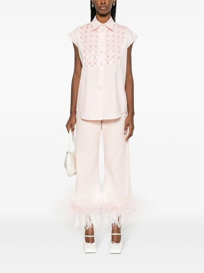 Rhinestone-Embellished Blouse