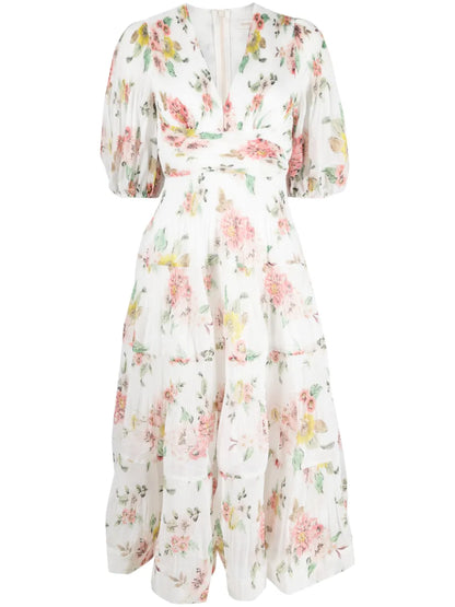 Pleated Midi Dress