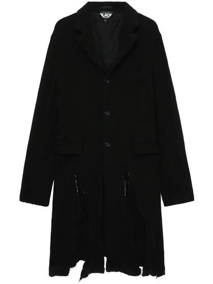 Distressed Single-Breasted Coat