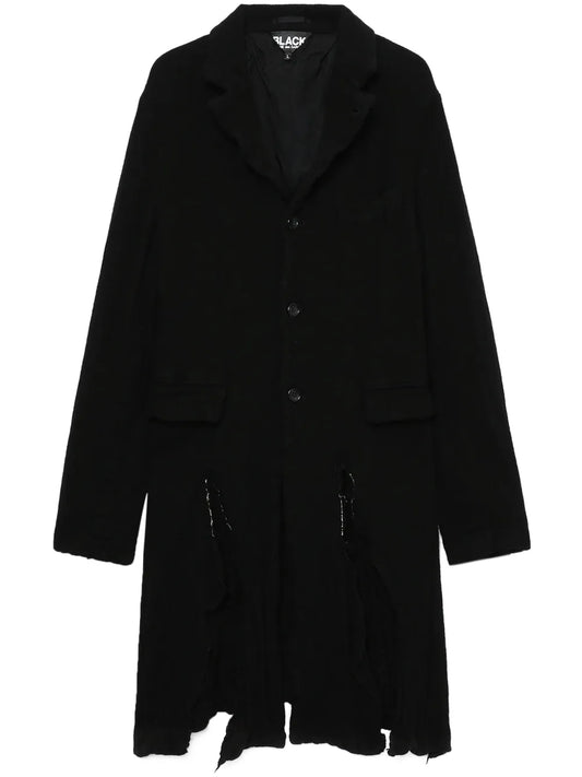 Distressed Single-Breasted Coat