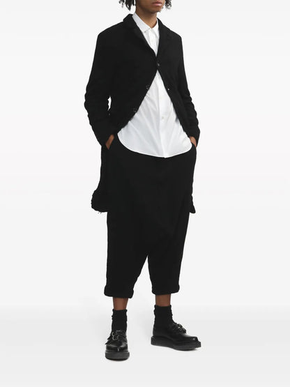 Distressed Single-Breasted Coat