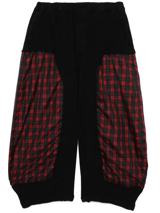 Tartan-Check Panel Trousers