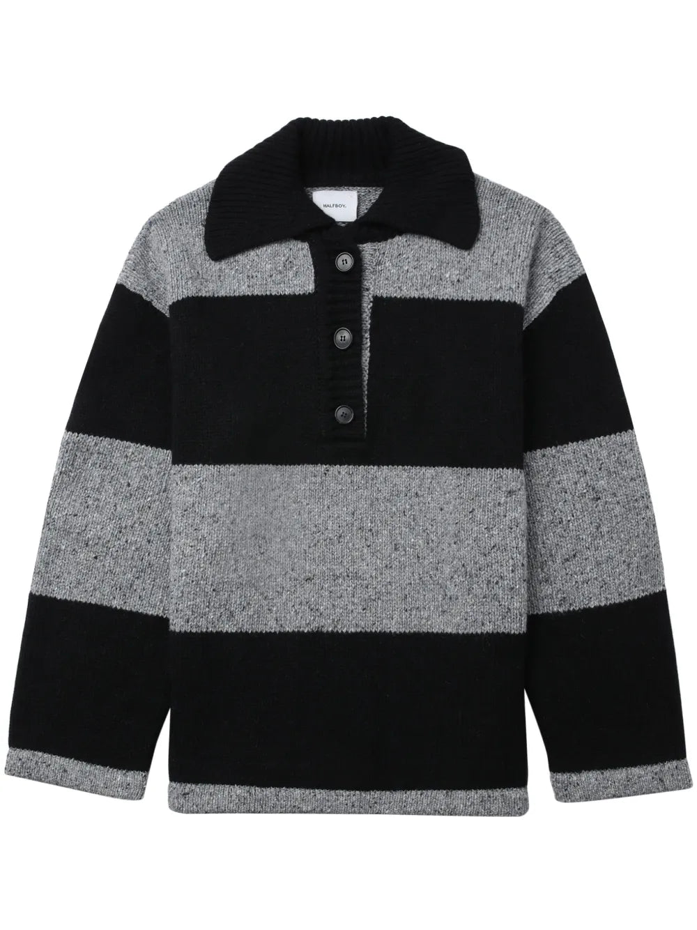 Spread-Collar Striped Jumper