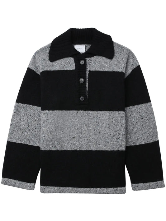 Spread-Collar Striped Jumper