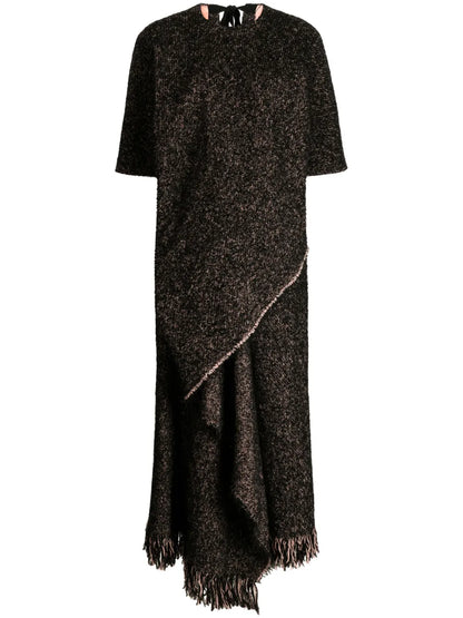 Mélange Fringed Midi Dress