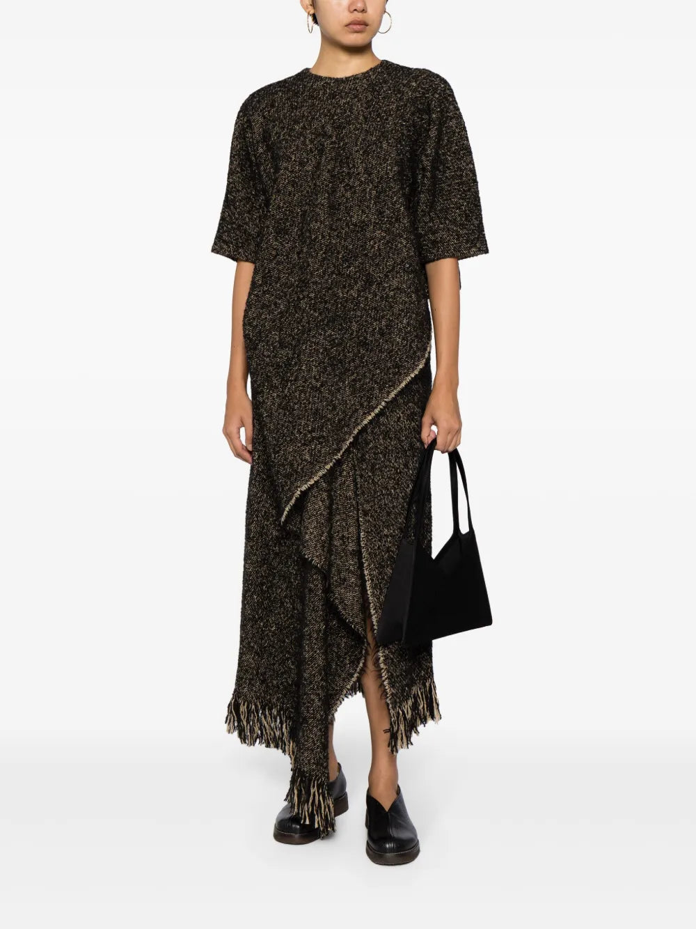 Mélange Fringed Midi Dress