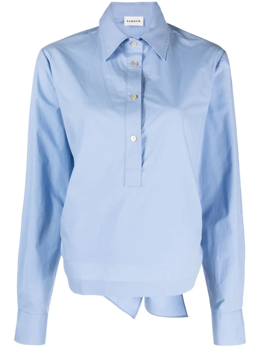 Rear-Tie Cotton Shirt