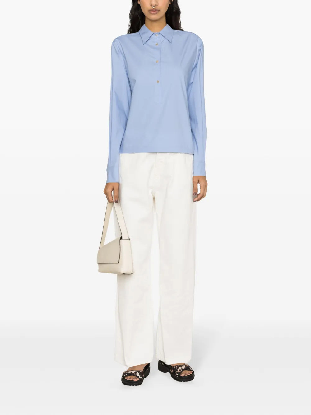Rear-Tie Cotton Shirt