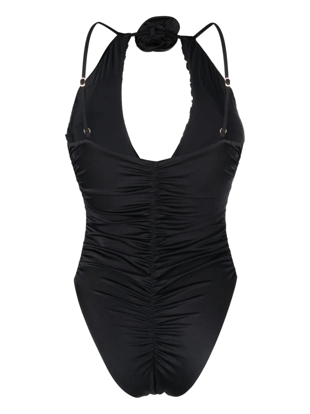 Floral-Appliqué Ruched Swimsuit