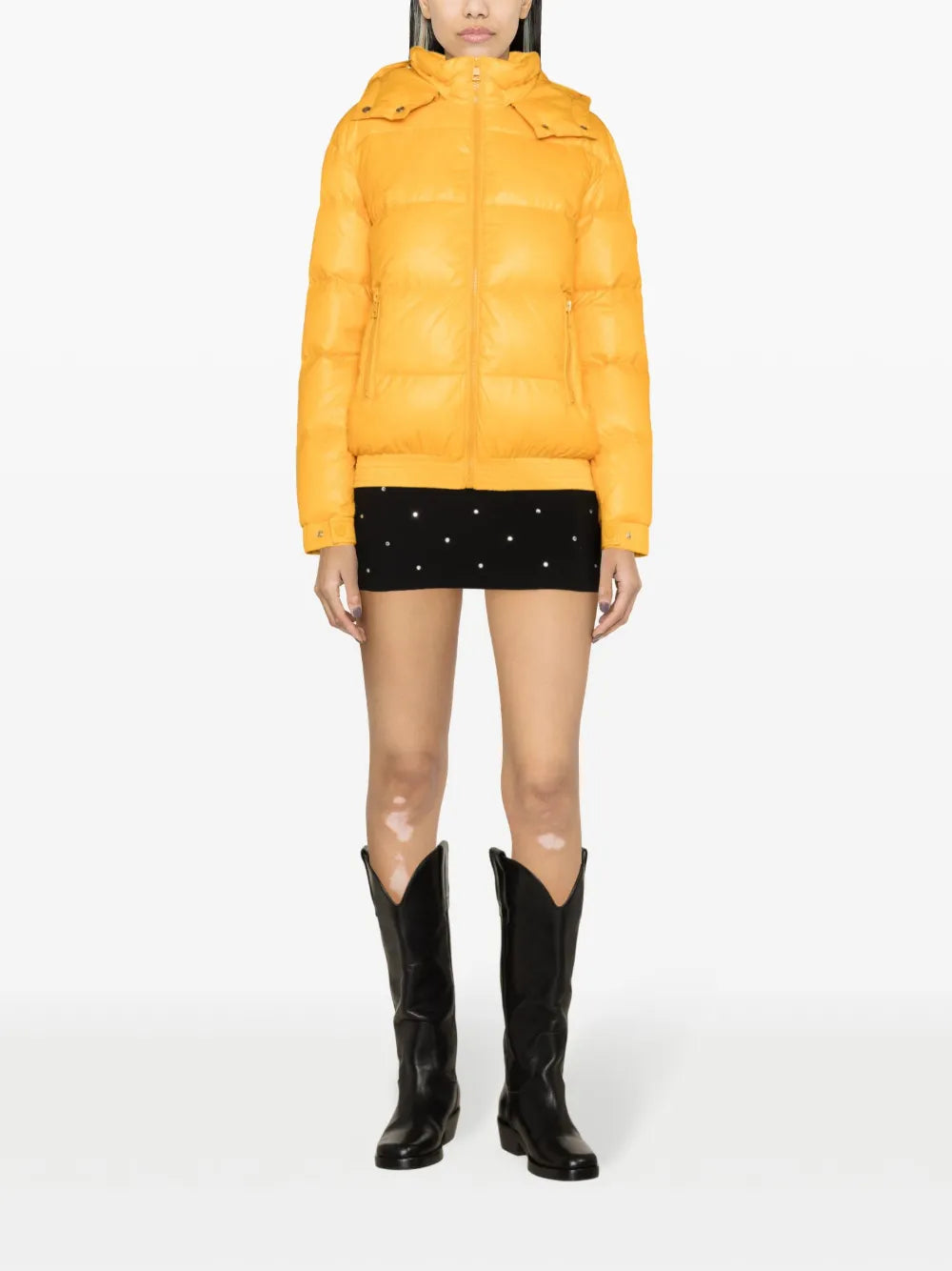 Logo-Plaque Hooded Puffer Jacket