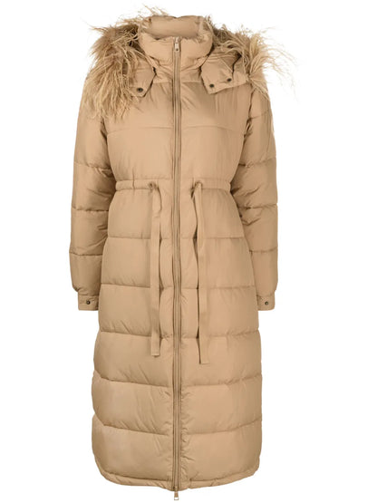 Feather-Trimmed Hood Padded Parka