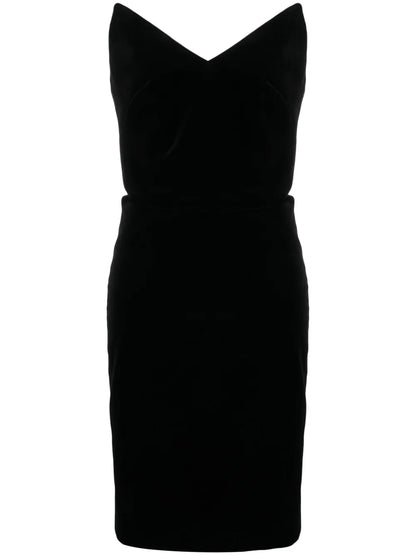 Bustier Velvet Strapless Dress