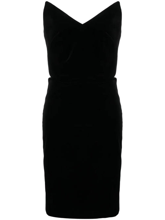 Bustier Velvet Strapless Dress