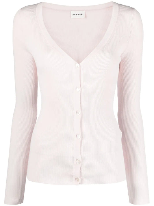 Ribbed Cotton-Blend Cardigan
