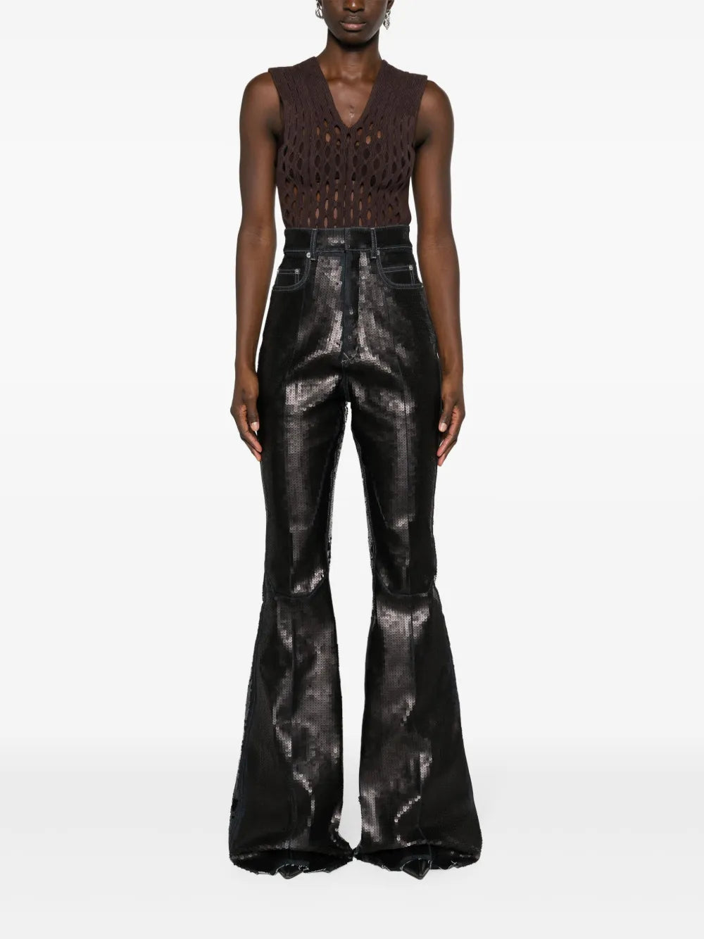 Sequinned Flared Trousers