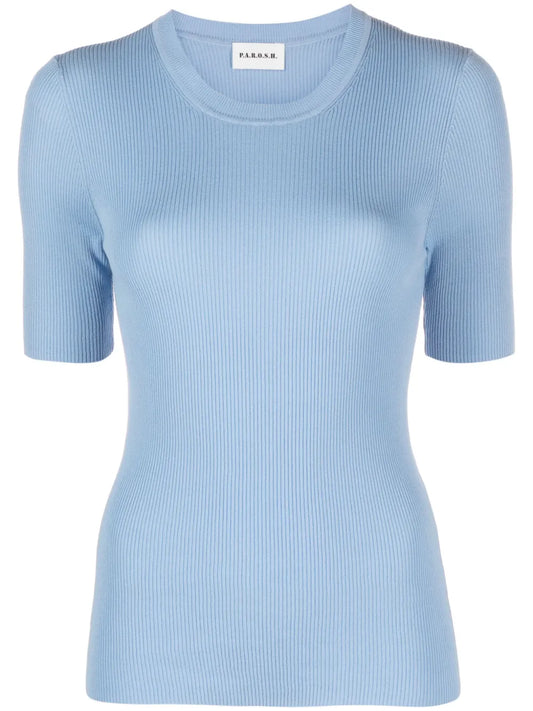 Ribbed Cotton-Blend Top