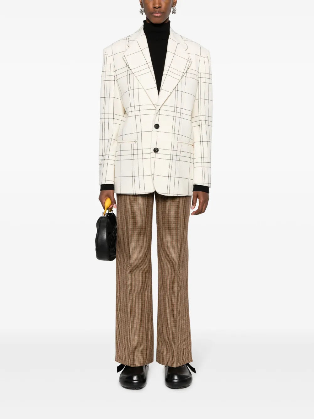 Checked Single-Breasted Blazer