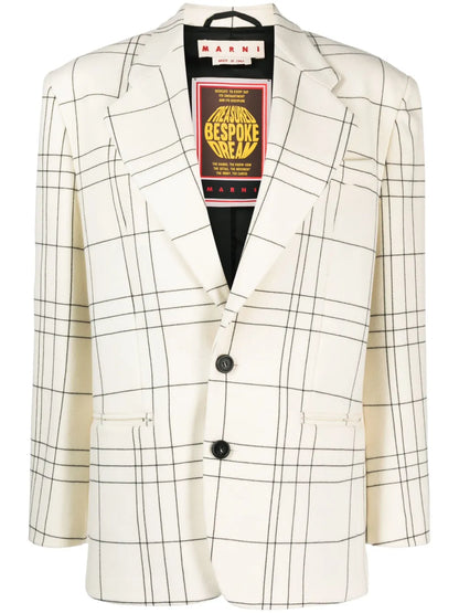 Checked Single-Breasted Blazer