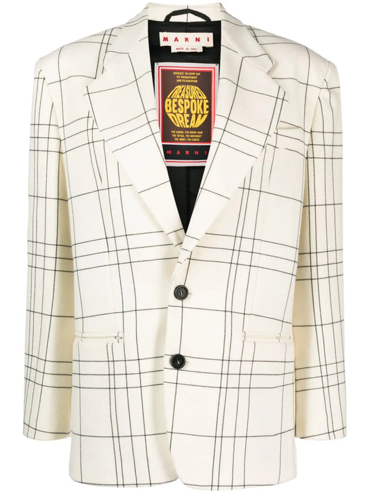 Checked Single-Breasted Blazer