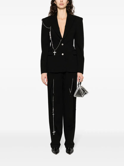 Cutout Chain-Link Trousers