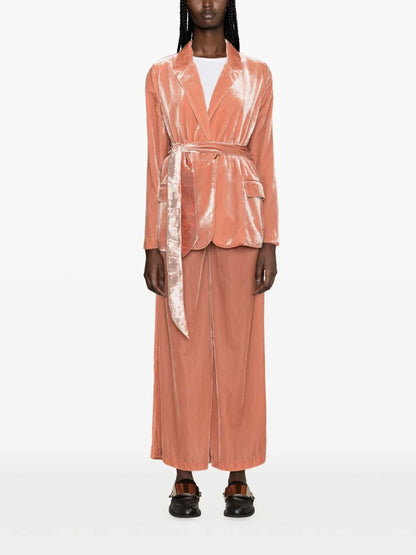 Wide-Leg Velvet Trousers
