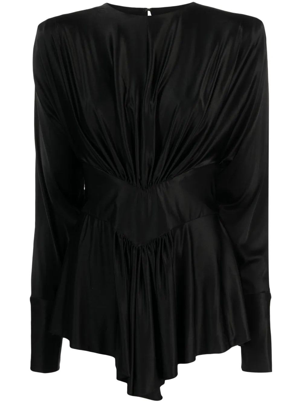 Gathered Satin Blouse