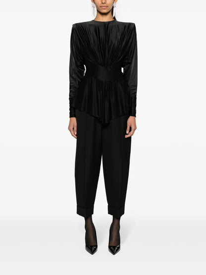 Gathered Satin Blouse