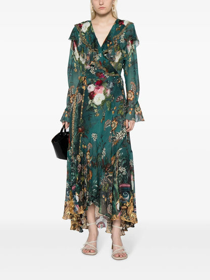 Verdis World Silk Wrap Dress