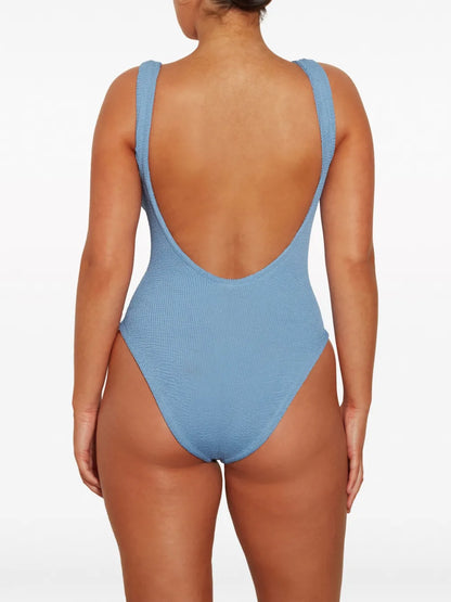 Square Neck Seersucker Swimsuit