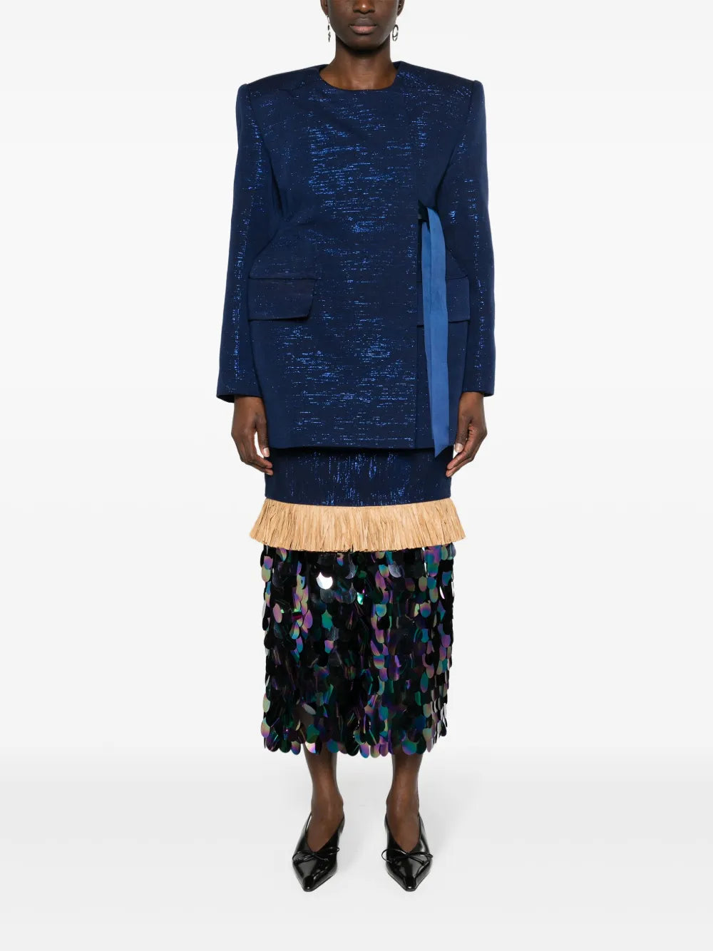 Shika Petiole Kente Double-Breasted Blazer