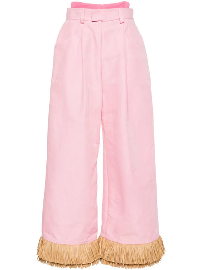 Street Sweeper Fringed Palazzo Pants