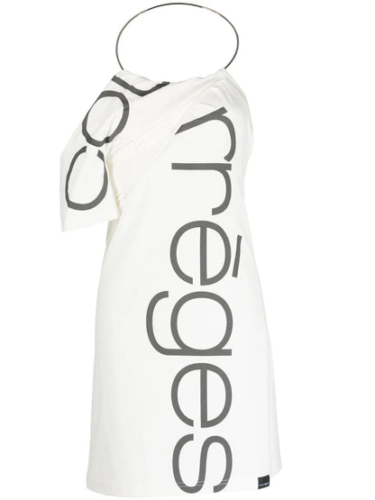 Logo-Print One-Shoulder Dress