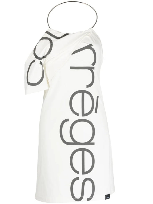 Logo-Print One-Shoulder Dress